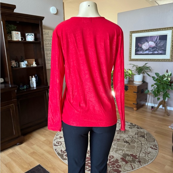 Mix It red velvet long sleeve sweater-size L - Picture 8 of 9